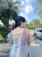 Jaipuri print sleeveless kurti  (Gray) - Image 4